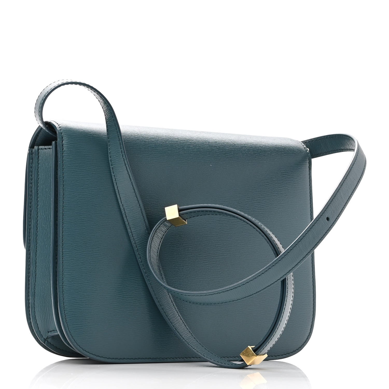 Celine Liege Calfskin Medium Classic Box Flap Bag Blue Slate 3 of 11