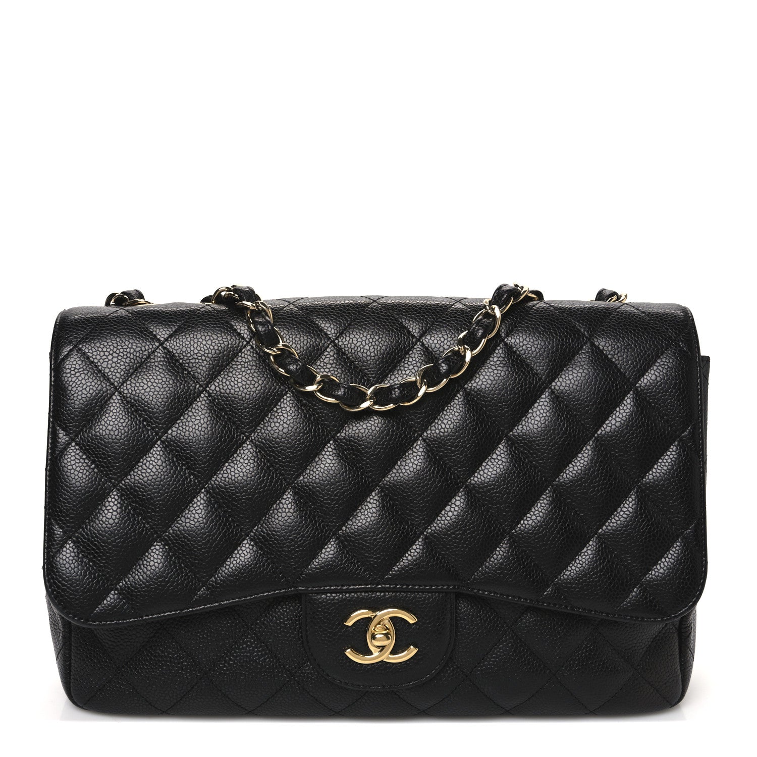 Chanel Caviar Quilted Jumbo Single Flap Black 1 of 10