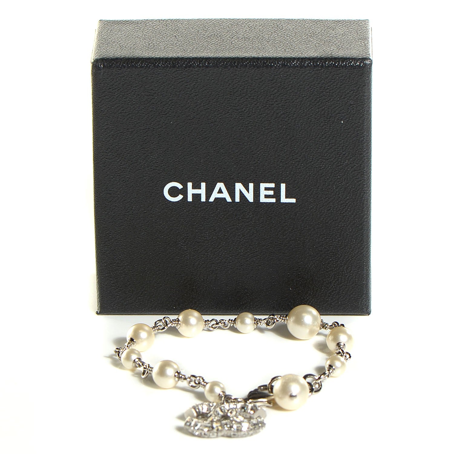 Chanel Baguette Crystal Pearl CC Bracelet Gold 6 of 6