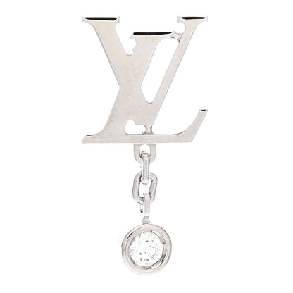 Louis Vuitton 18K White Gold Diamond Idylle Blossom LV Stud Single Earring 1 of 5