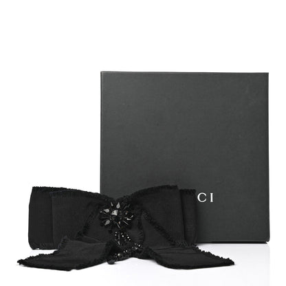 Gucci Grosgrain Crystal Bow Brooch Black 4 of 4