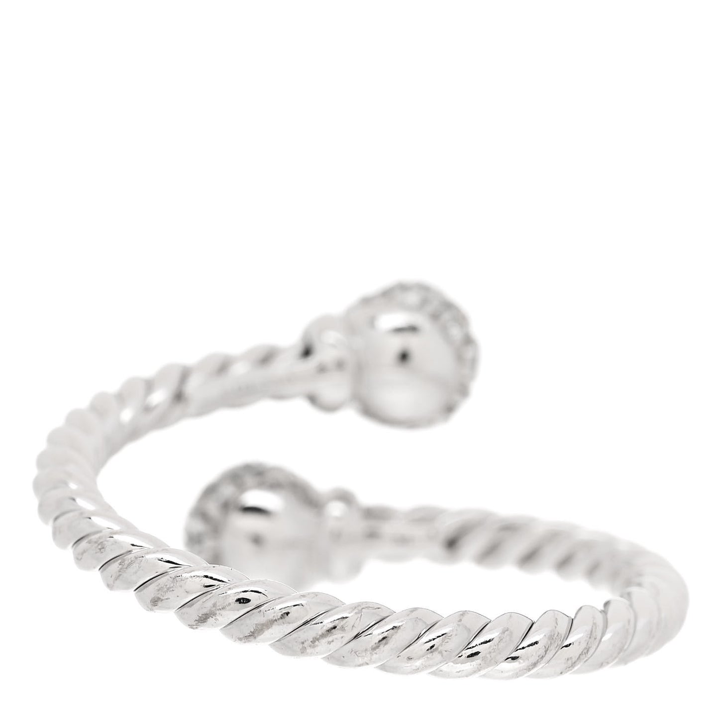 18K White Gold Diamond Solari Bypass Ring 53 6.5