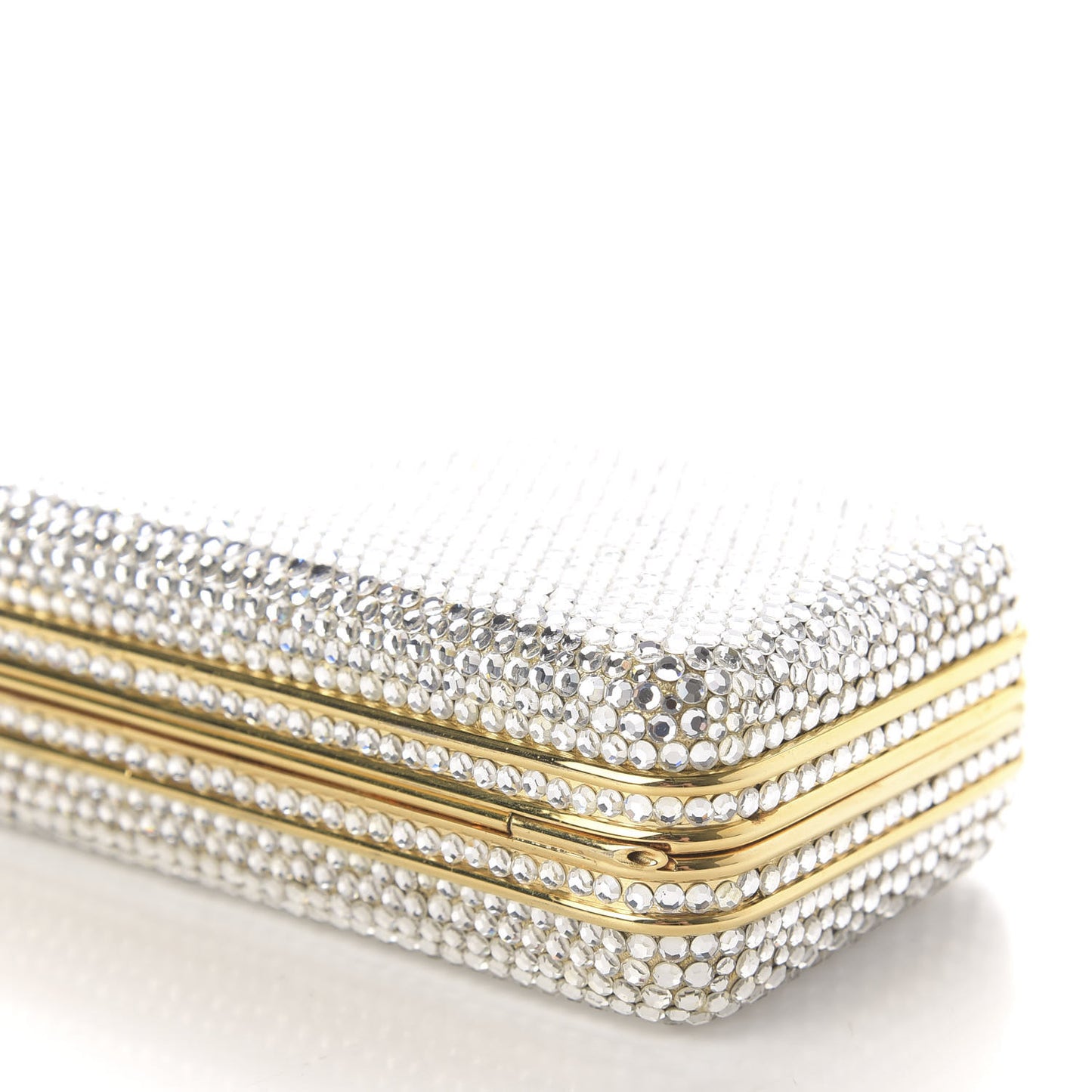 Swarovski Crystal Minaudiere Clutch Silver Gold
