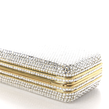 Judith Leiber Swarovski Crystal Minaudiere Clutch Silver Gold 7 of 10