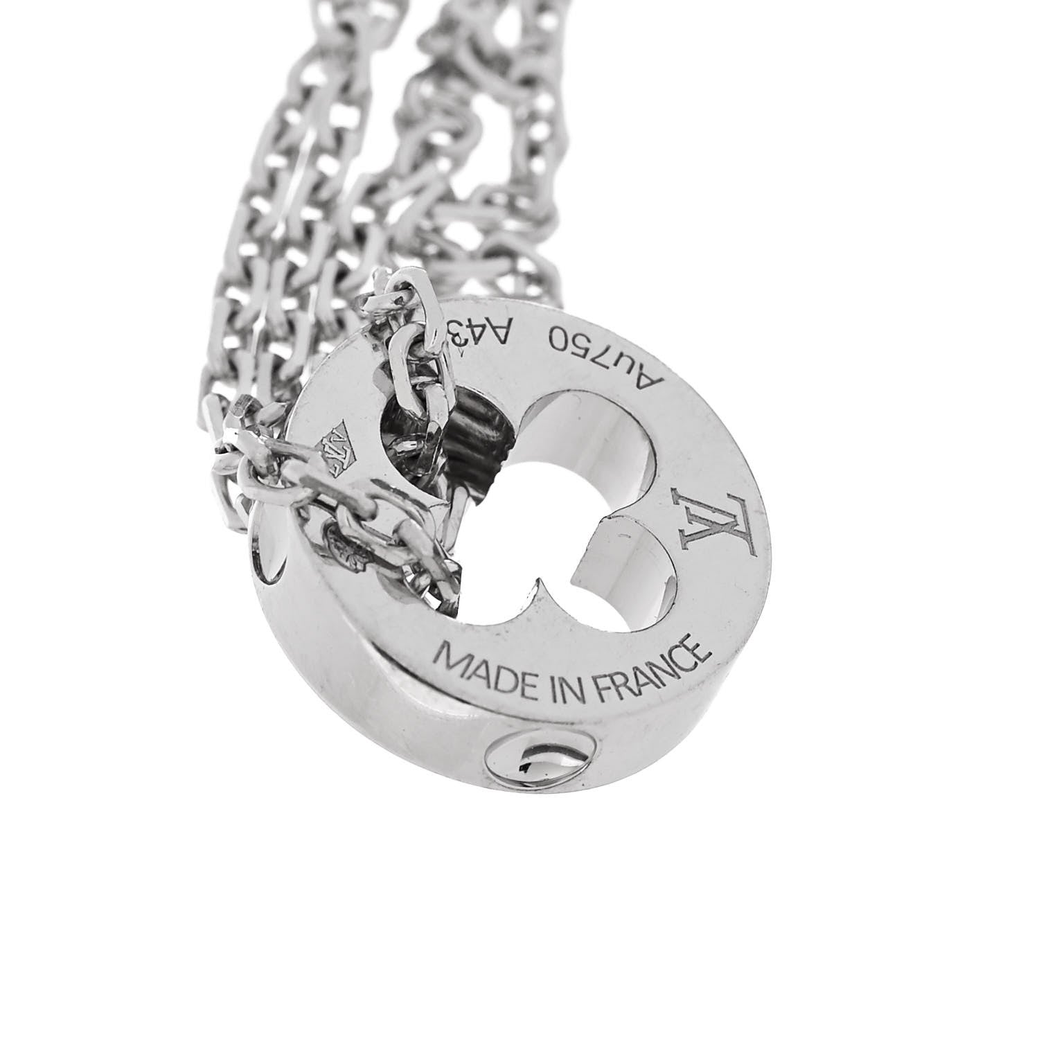 Louis Vuitton 18K White Gold Empreinte Chain Bracelet 4 of 5
