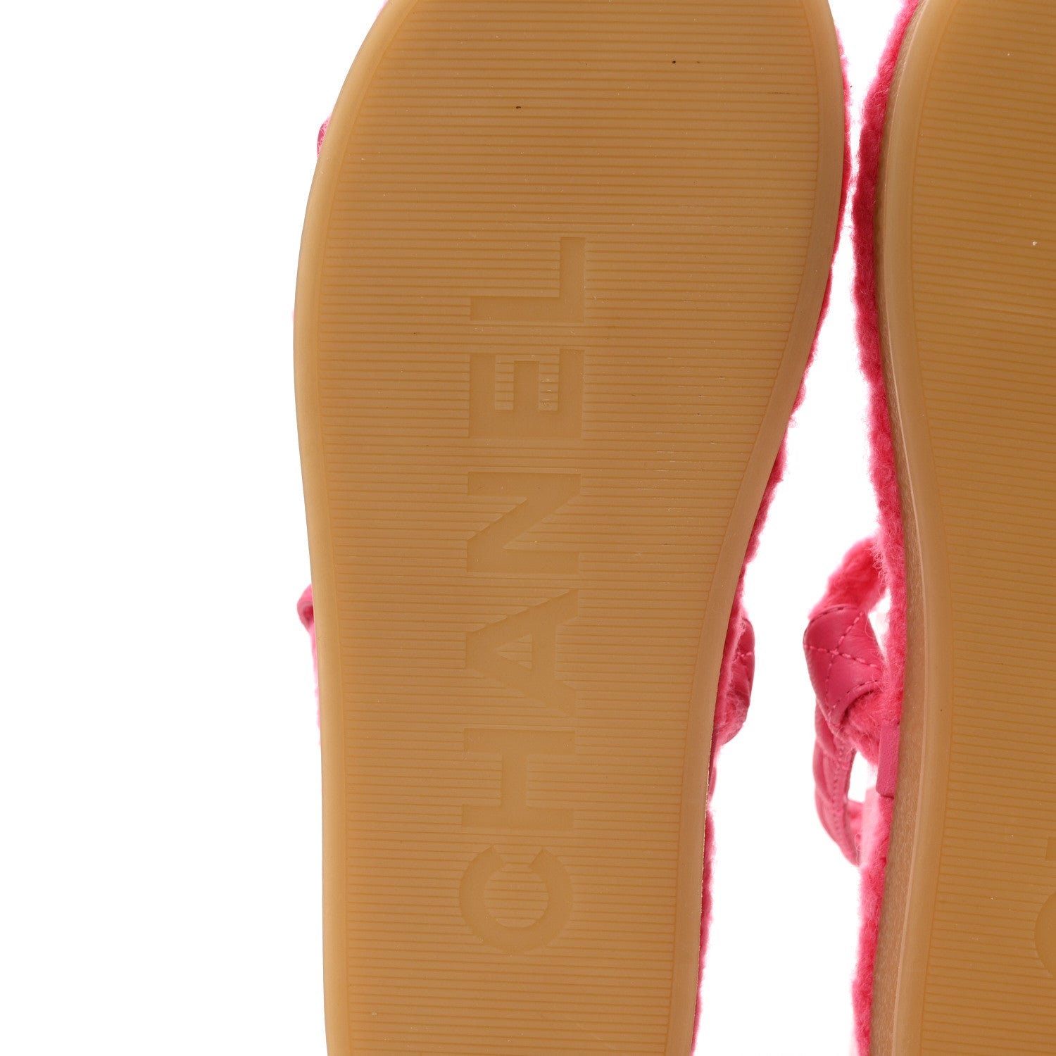 Chanel Cord Lambskin Quilted Logo Sandals 37 Pink 6 of 8