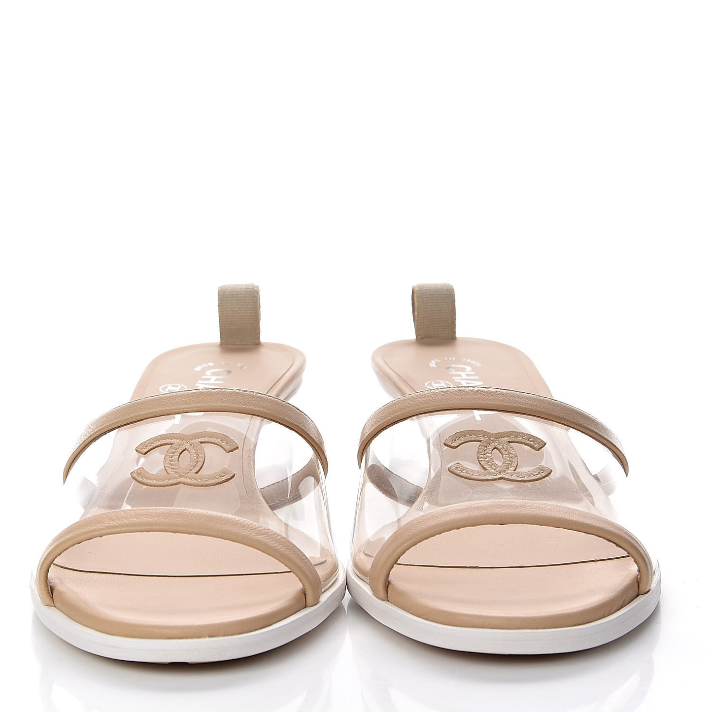 Lambskin PVC Mule 41.5 Transparent Beige