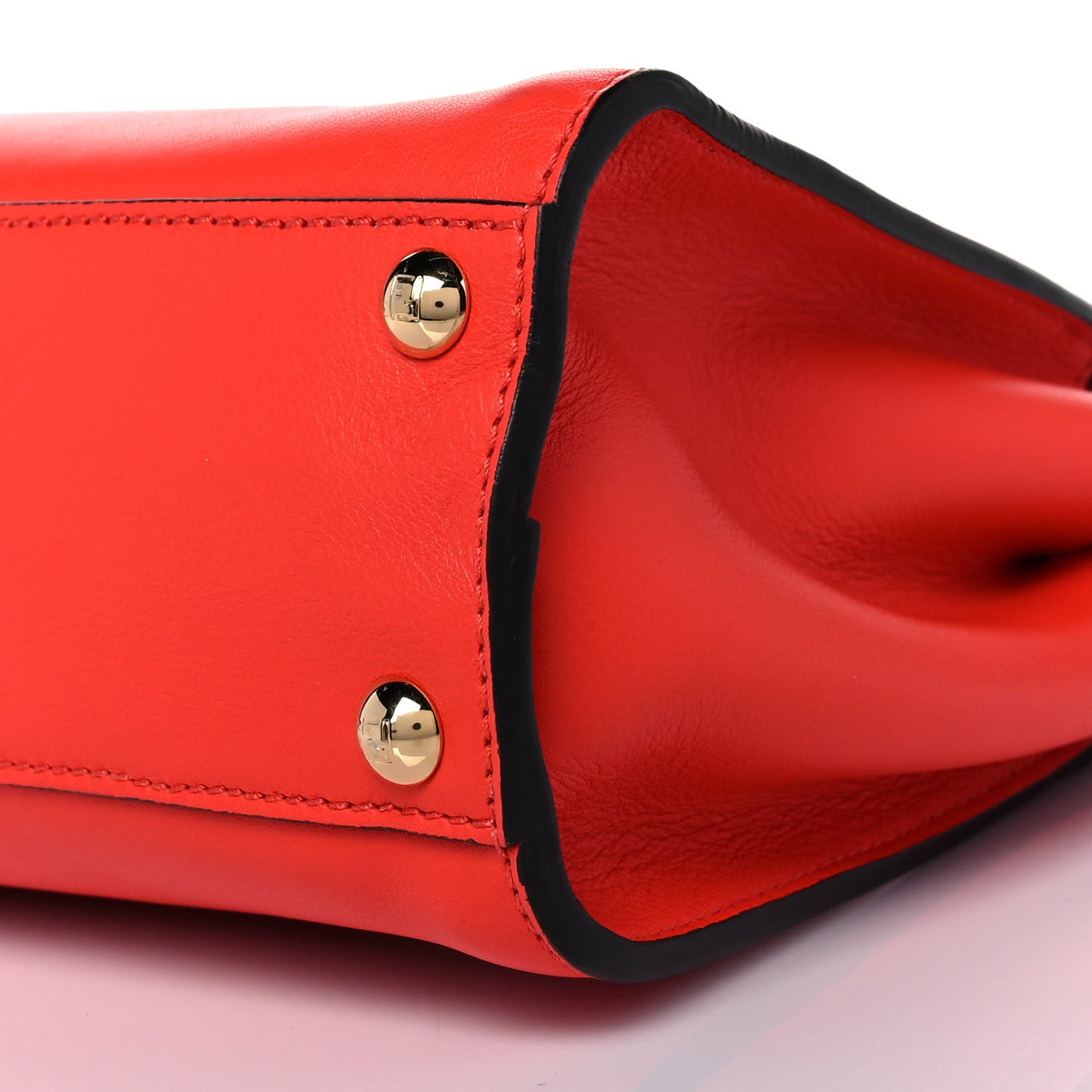 Vitello Seta Suede FF Mini Peekaboo Iconic Satchel Tulipano Miele Moro