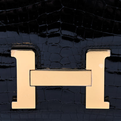 Hermes Shiny Niloticus Crocodile Constance 24 Black 19 of 20