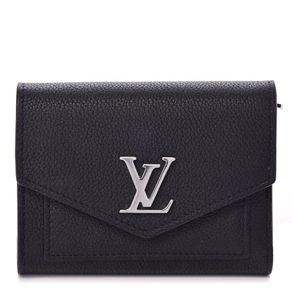 Louis Vuitton Soft Calfskin My Lockme Compact Wallet Black 1 of 7