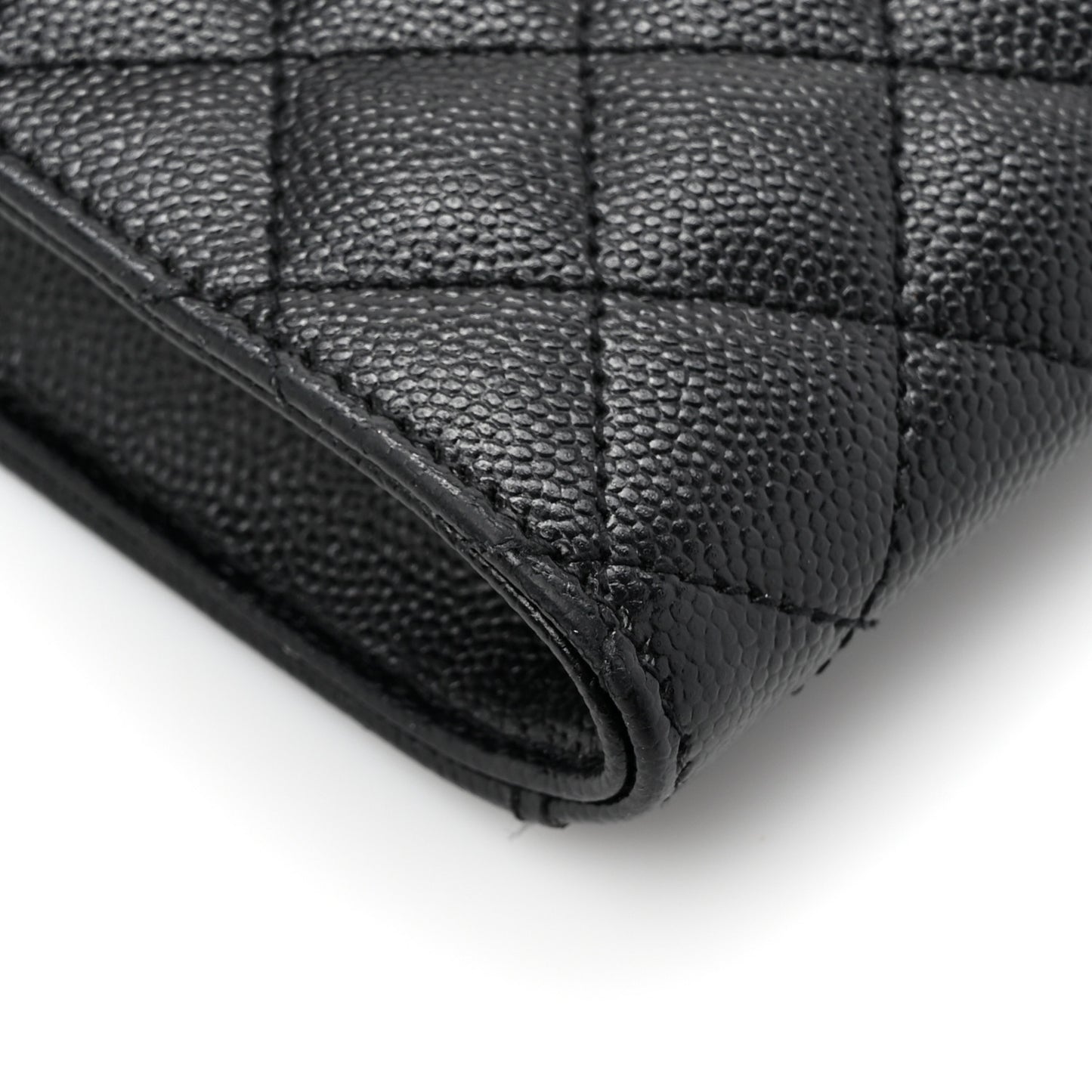 Grain De Poudre Textured Mixed Matelasse Triquilt Monogram Clutch Black