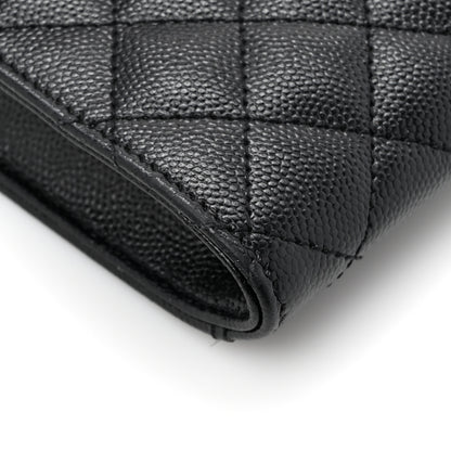 Saint Laurent Grain De Poudre Textured Mixed Matelasse Triquilt Monogram Clutch Black 9 of 10