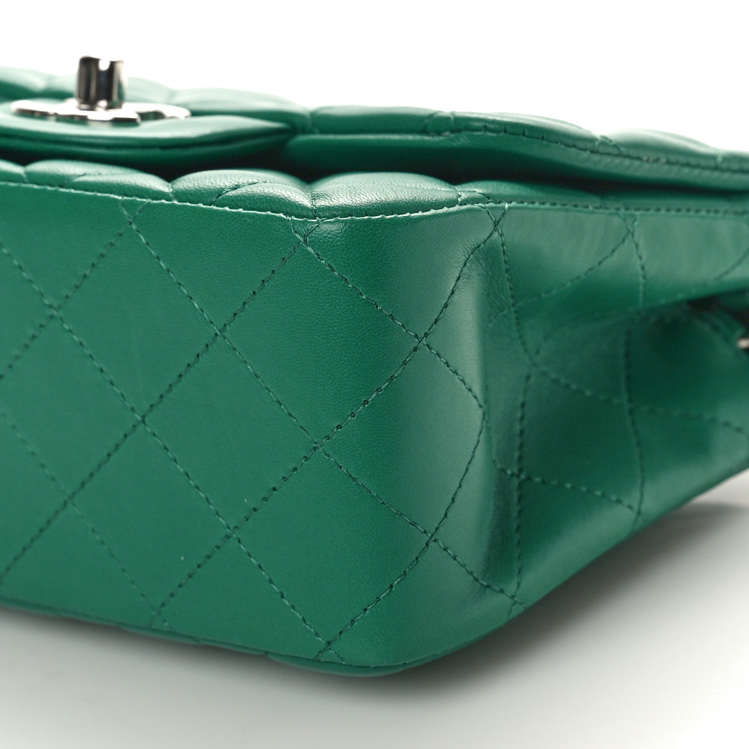Chanel Lambskin Quilted Mini Square Flap Green 10 of 10