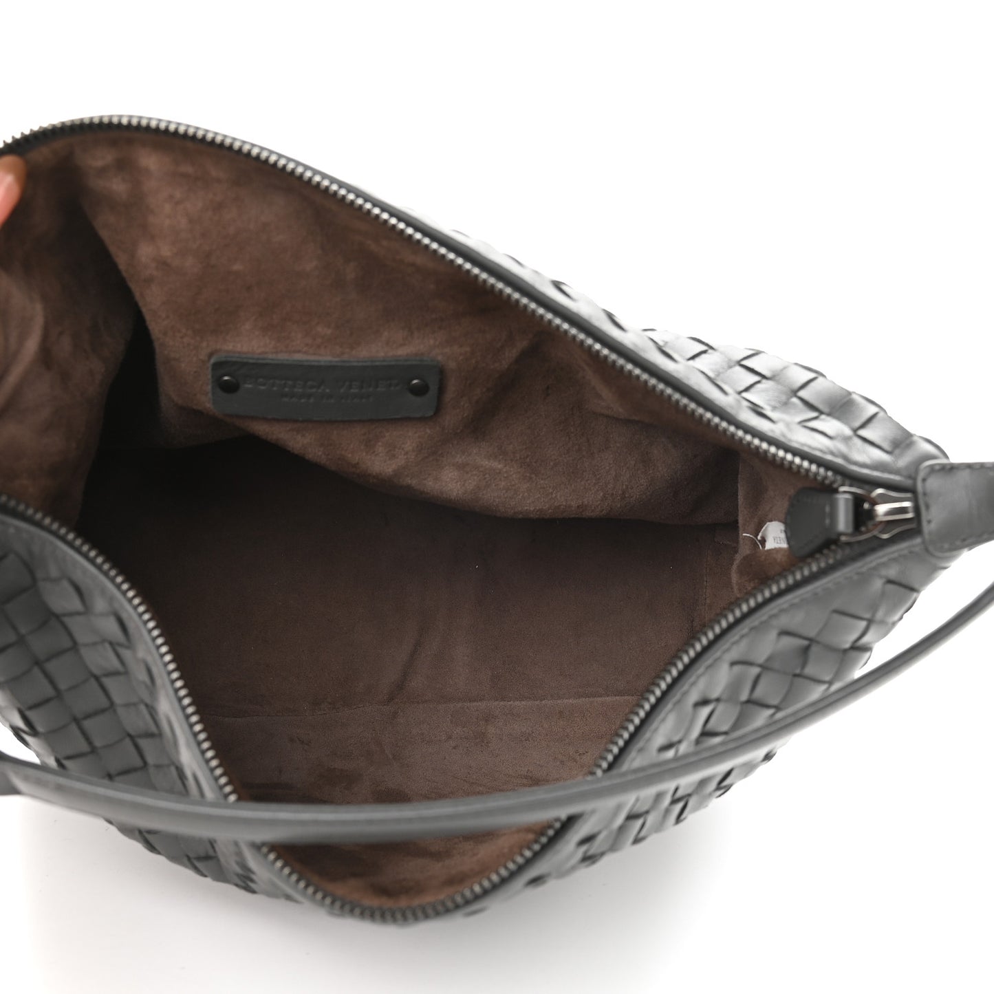 Nappa Intrecciato Shoulder Bag Light Grey