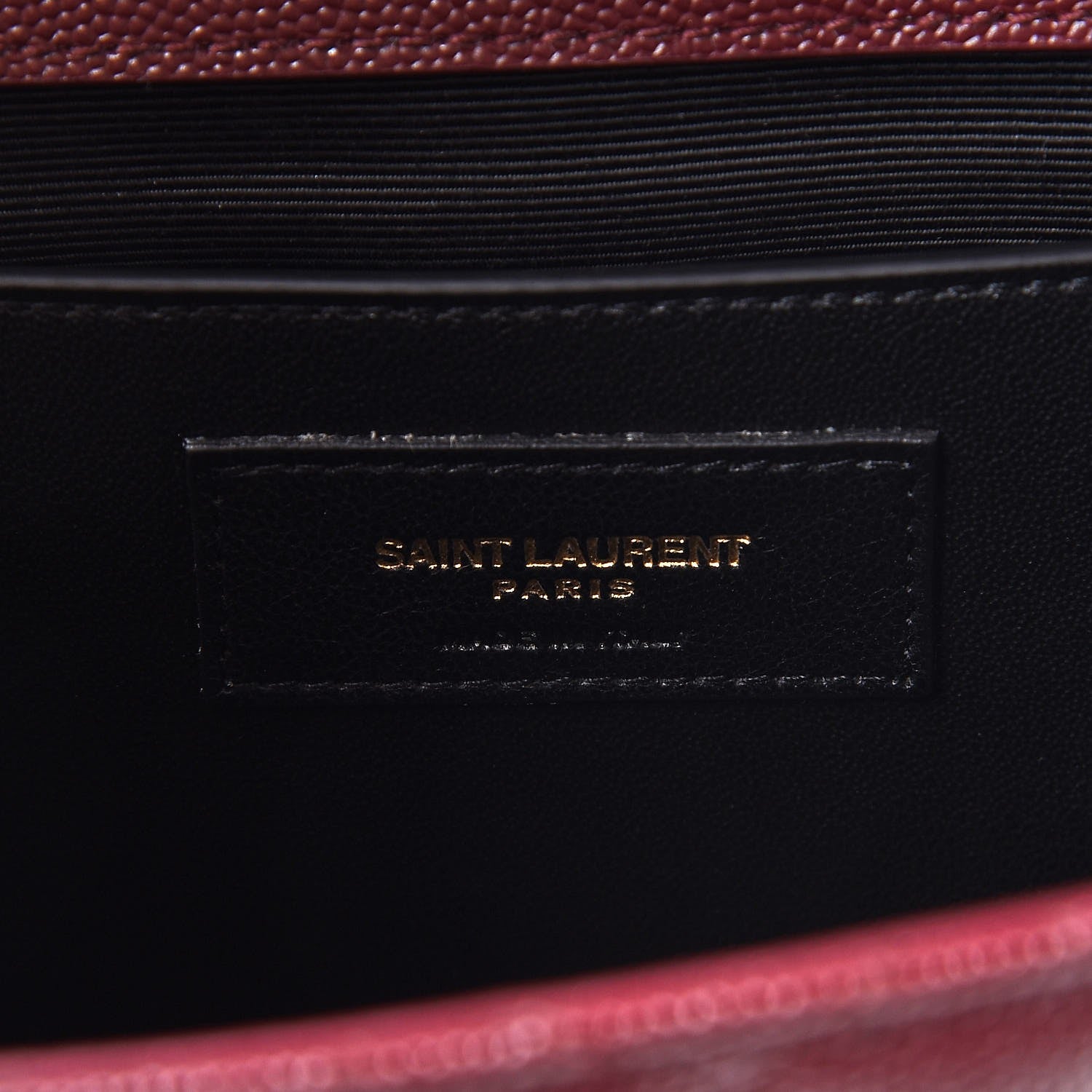 Saint Laurent Grain De Poudre Textured Mixed Matelasse Medium Triquilt Monogram Satchel Rouge Legion 7 of 8