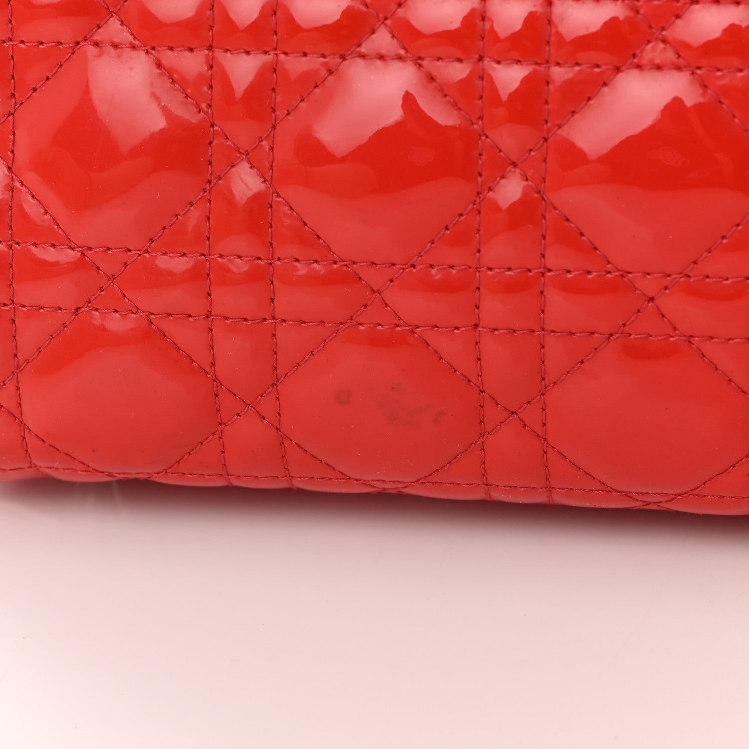 Christian Dior Patent Cannage Large Lady Dior Red 12 of 19