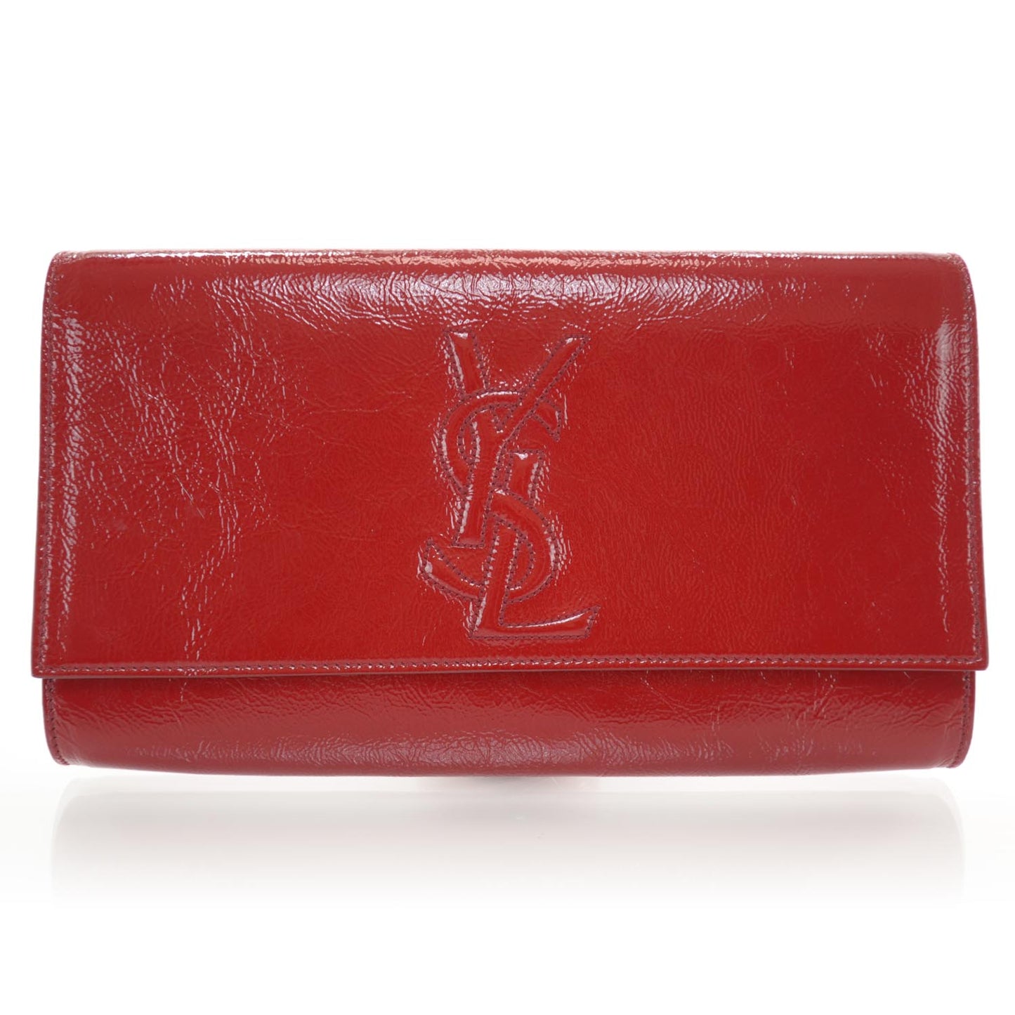 Patent Monogram Large Belle De Jour Clutch Red