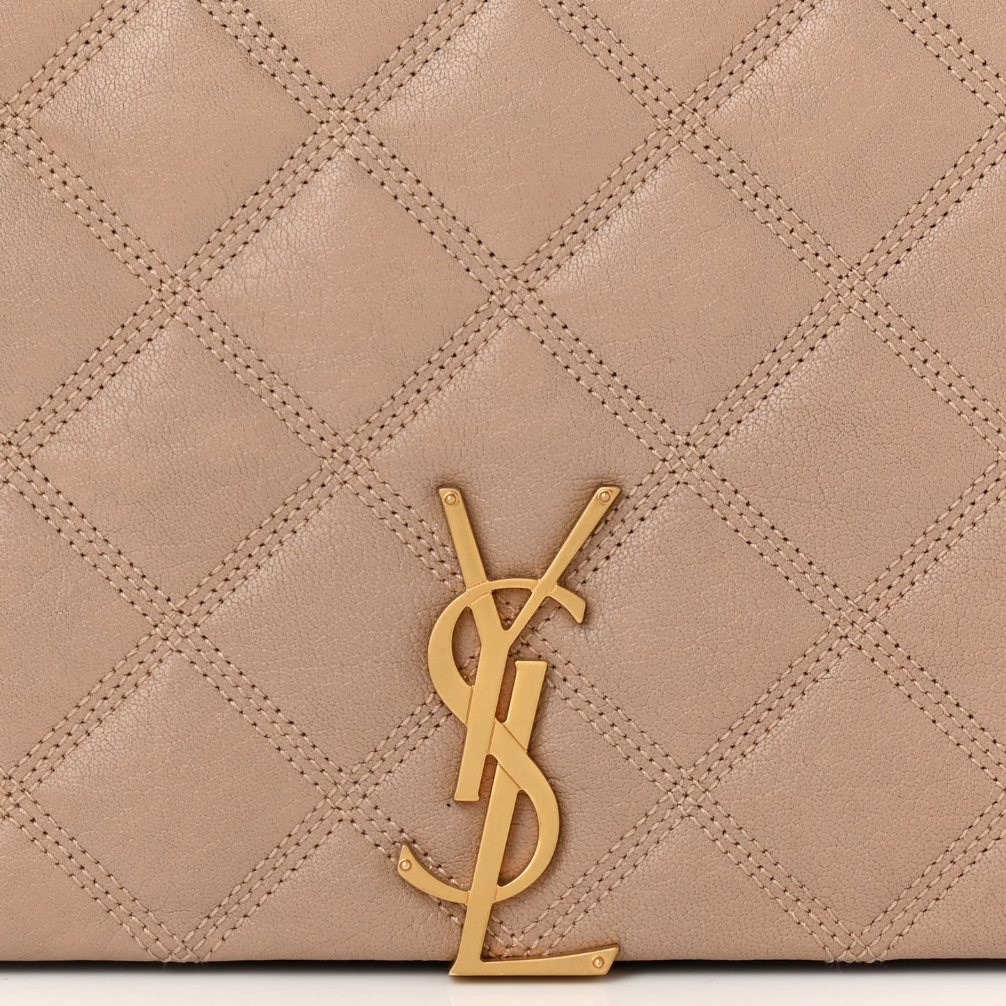 Lambskin Quilted Mini Becky Chain Bag Gold Sand