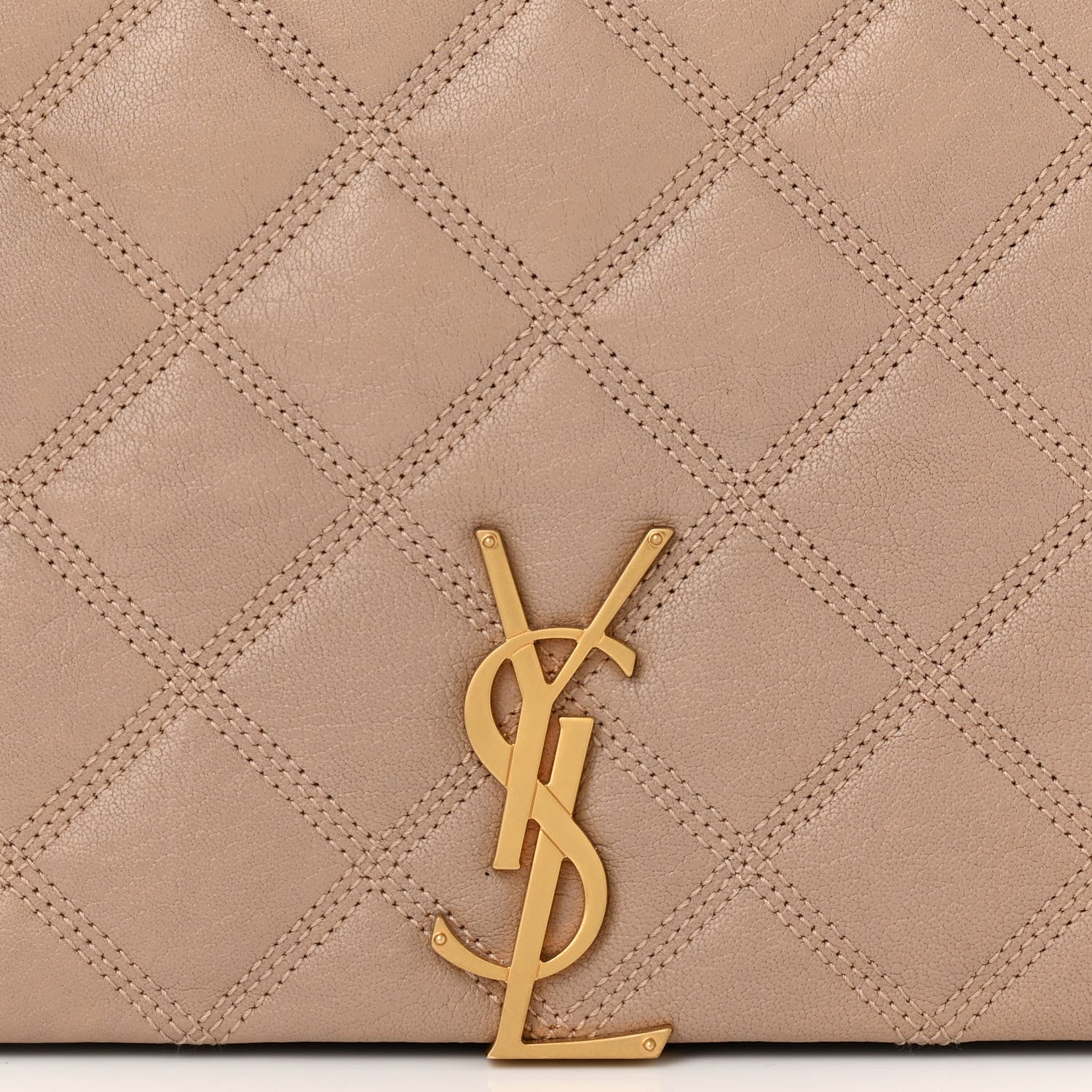 Saint Laurent Lambskin Quilted Mini Becky Chain Bag Gold Sand 8 of 13