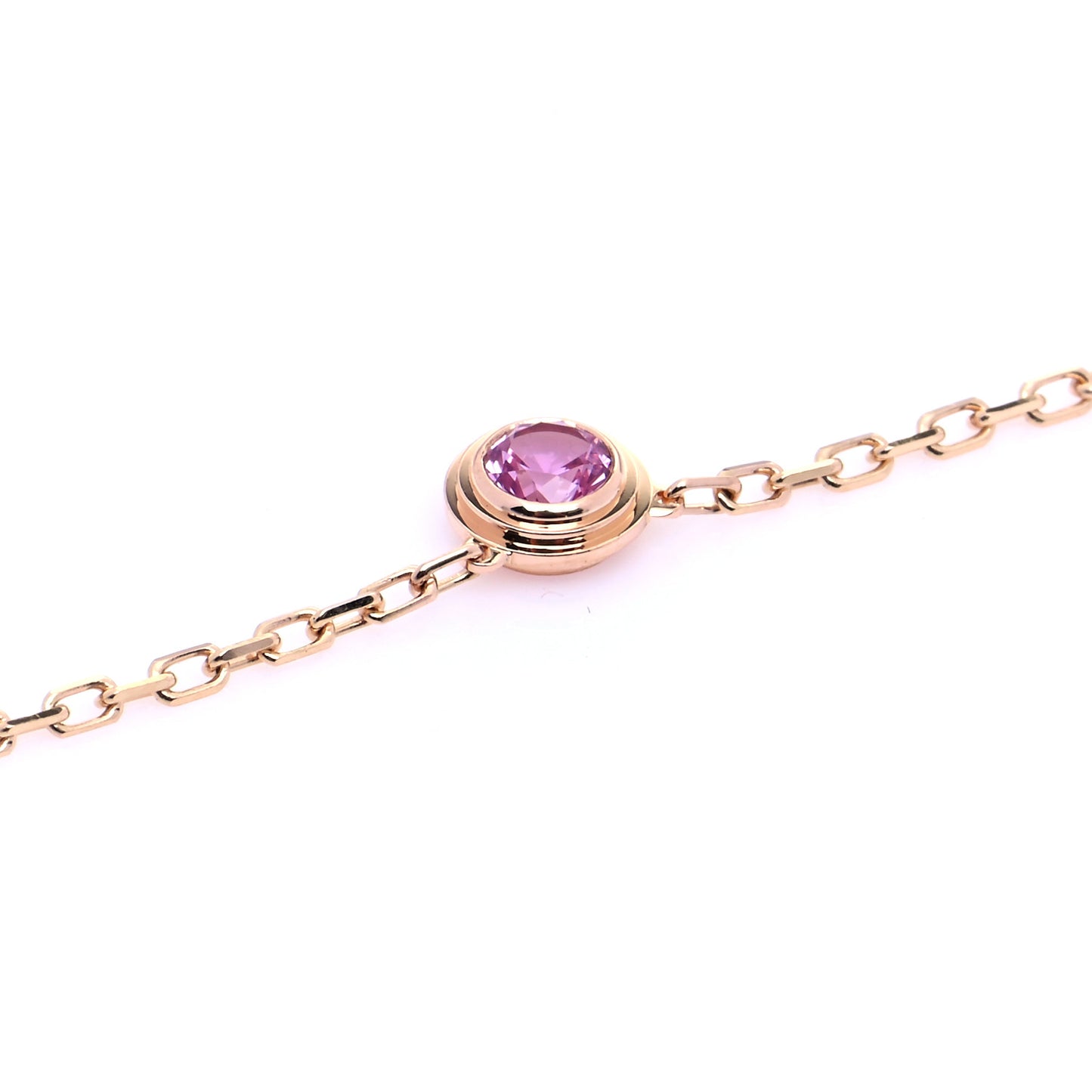 18K Pink Gold Pink Sapphire D'Amour Pendant Necklace