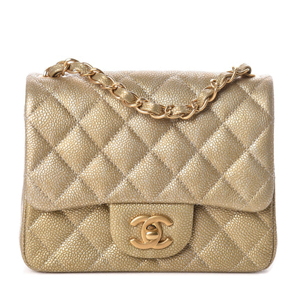 Chanel Metallic Caviar Quilted Mini Square Flap Gold 1 of 9