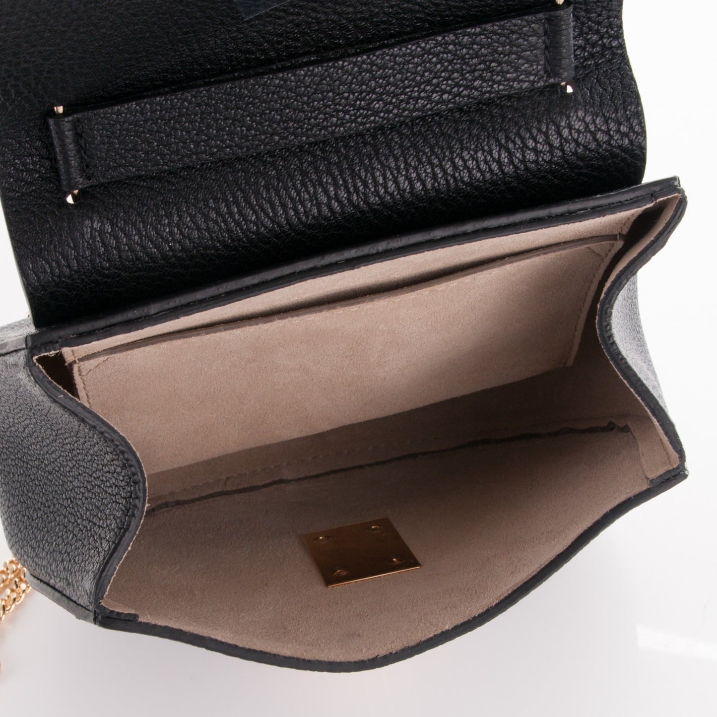 Grained Lambskin Mini Drew Shoulder Bag Black