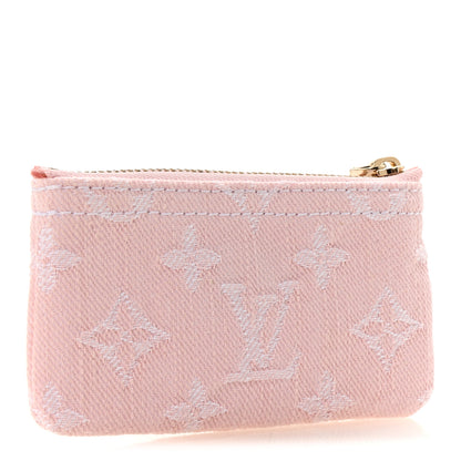 Louis Vuitton Monogram Denim Key Pouch Washed Pink 3 of 7