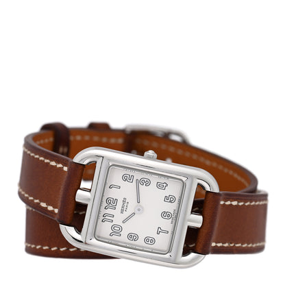 Hermes Stainless Steel Barenia 23mm Cape Cod Double Tour Quartz Watch Fauve 2 of 5