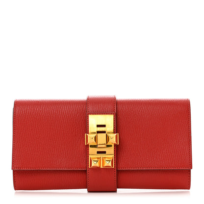 Hermes Chevre Mysore Medor 23 Clutch Rouge Tomate 1 of 9