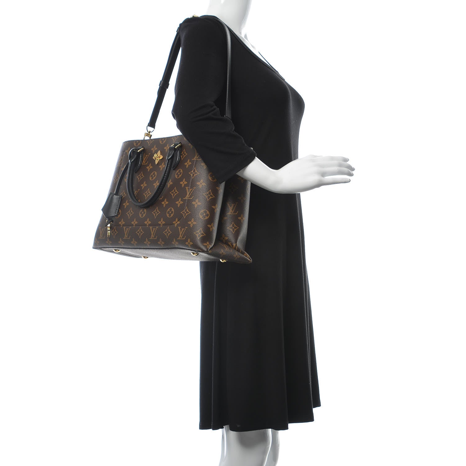 Louis Vuitton Monogram Flower Tote Black 2 of 10