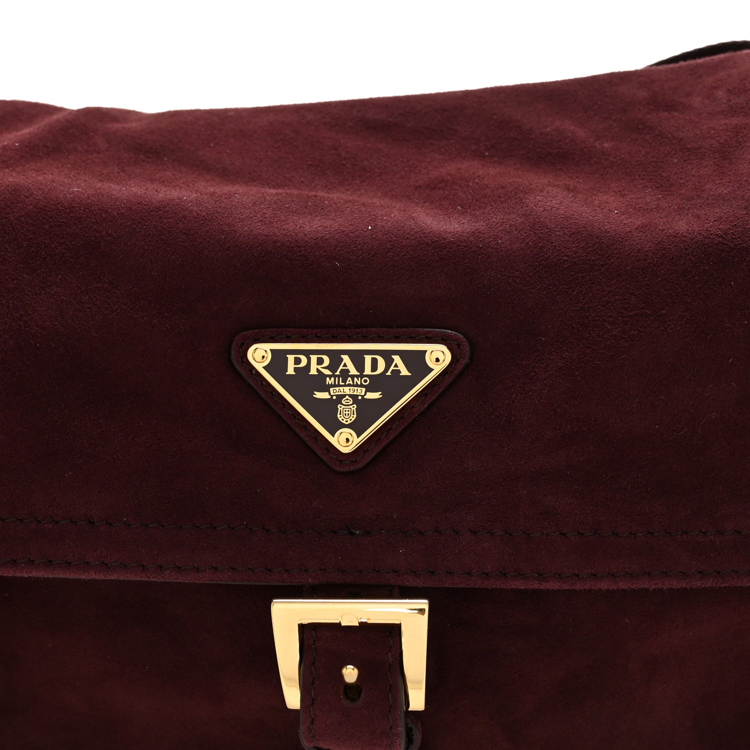 Prada Suede Medium Explore Shoulder Bag Bordeaux 8 of 11
