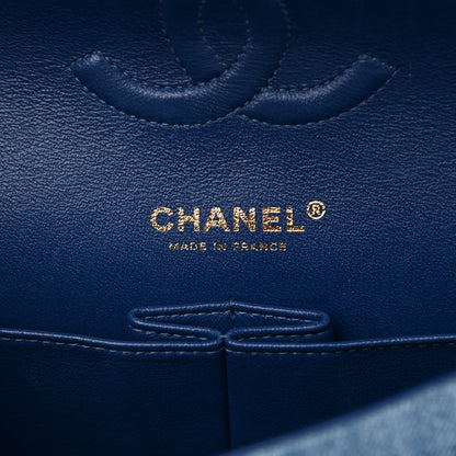 Chanel Denim Quilted Medium Double Flap Blue 6 of 10
