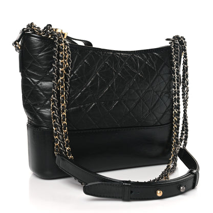 Chanel Aged Calfskin Quilted Medium Gabrielle Hobo Black 3 of 11