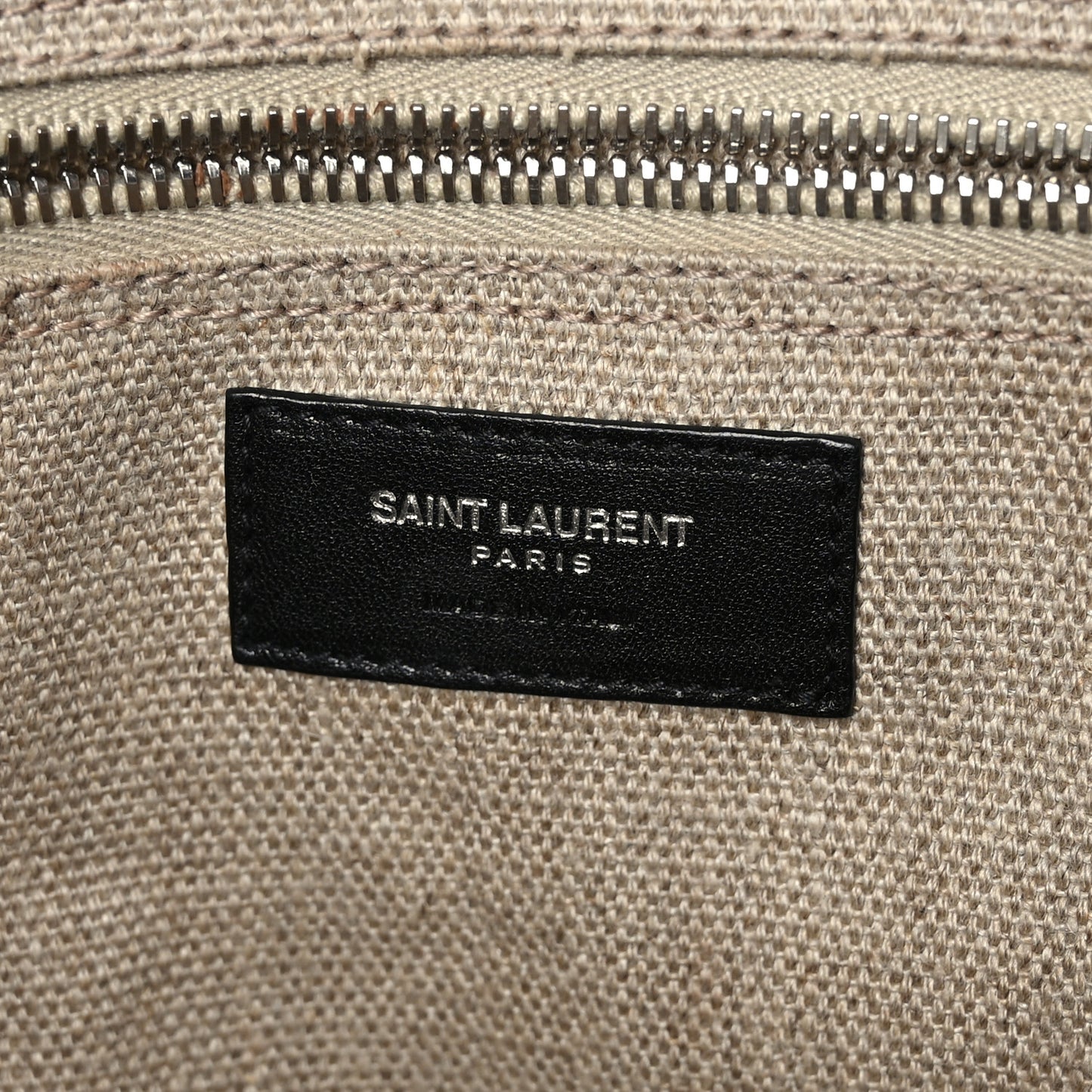 Linen Calfskin Rive Gauche Tote Optic White