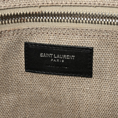 Saint Laurent Linen Calfskin Rive Gauche Tote Optic White 6 of 9