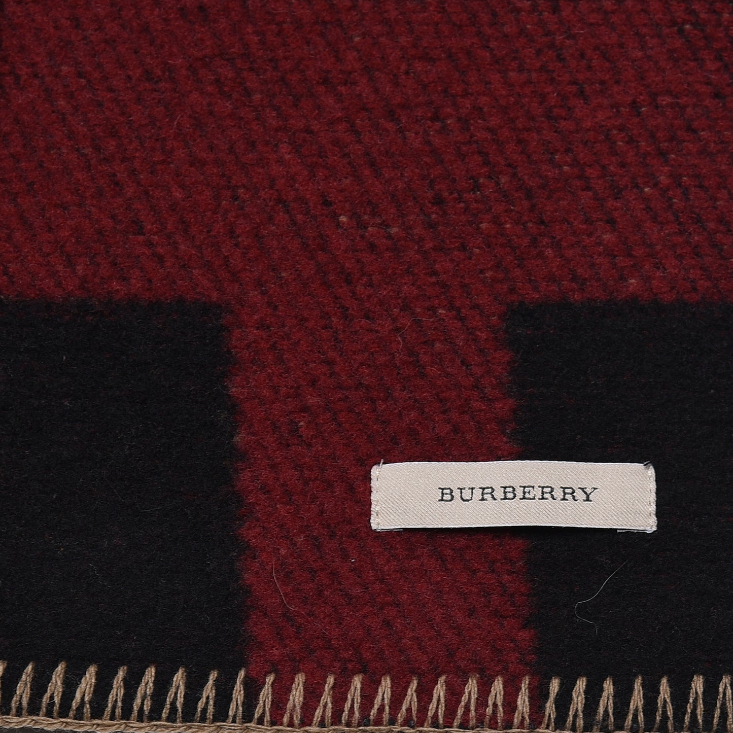 Wool Cashmere Half Mega Check Blanket Scarf House Check