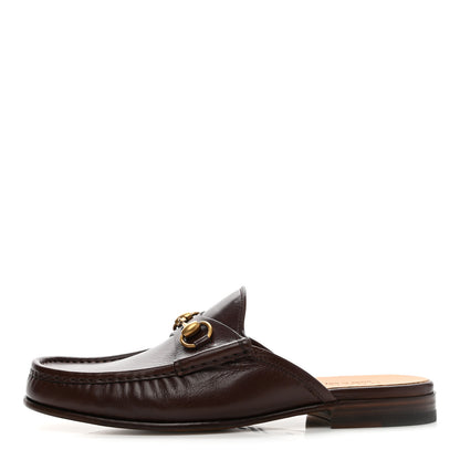 Gucci Goatskin Mens Horsebit Slippers 8 Brown 1 of 9