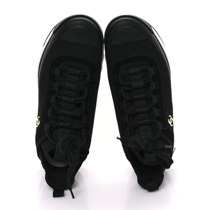 Chanel Velvet Calfskin Mixed Fibers CC Sneakers 39 Black 2 of 10