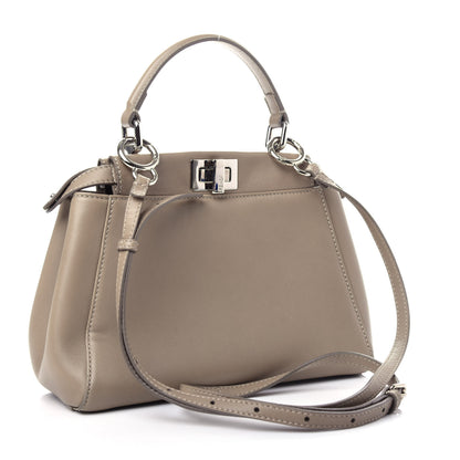 Fendi Nappa Mini Peekaboo Iconic Satchel Tortora 3 of 8