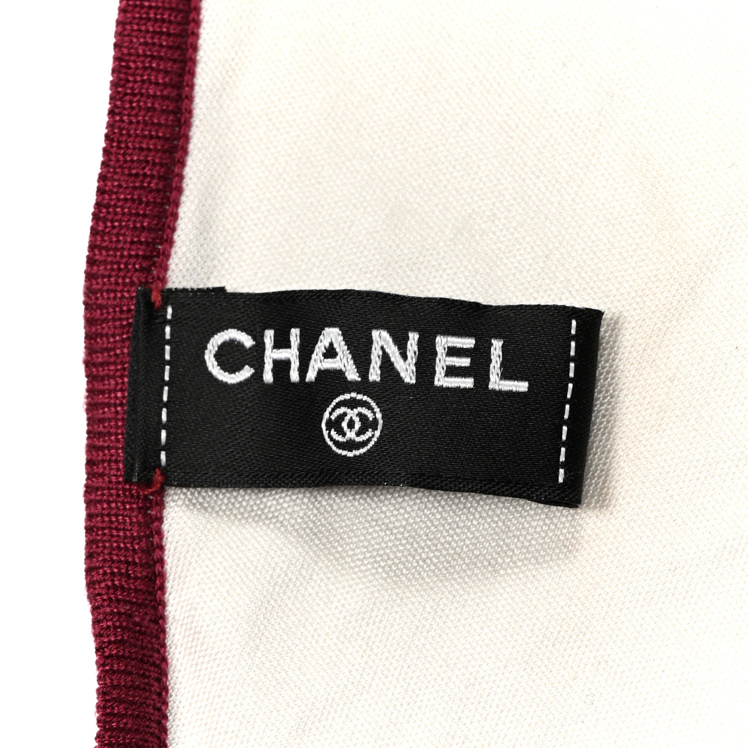 Chanel Silk CC Coco Chanel Logo Scarf  White Black Multicolor 2 of 3