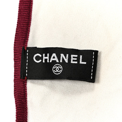 Chanel Silk CC Coco Chanel Logo Scarf  White Black Multicolor 2 of 3