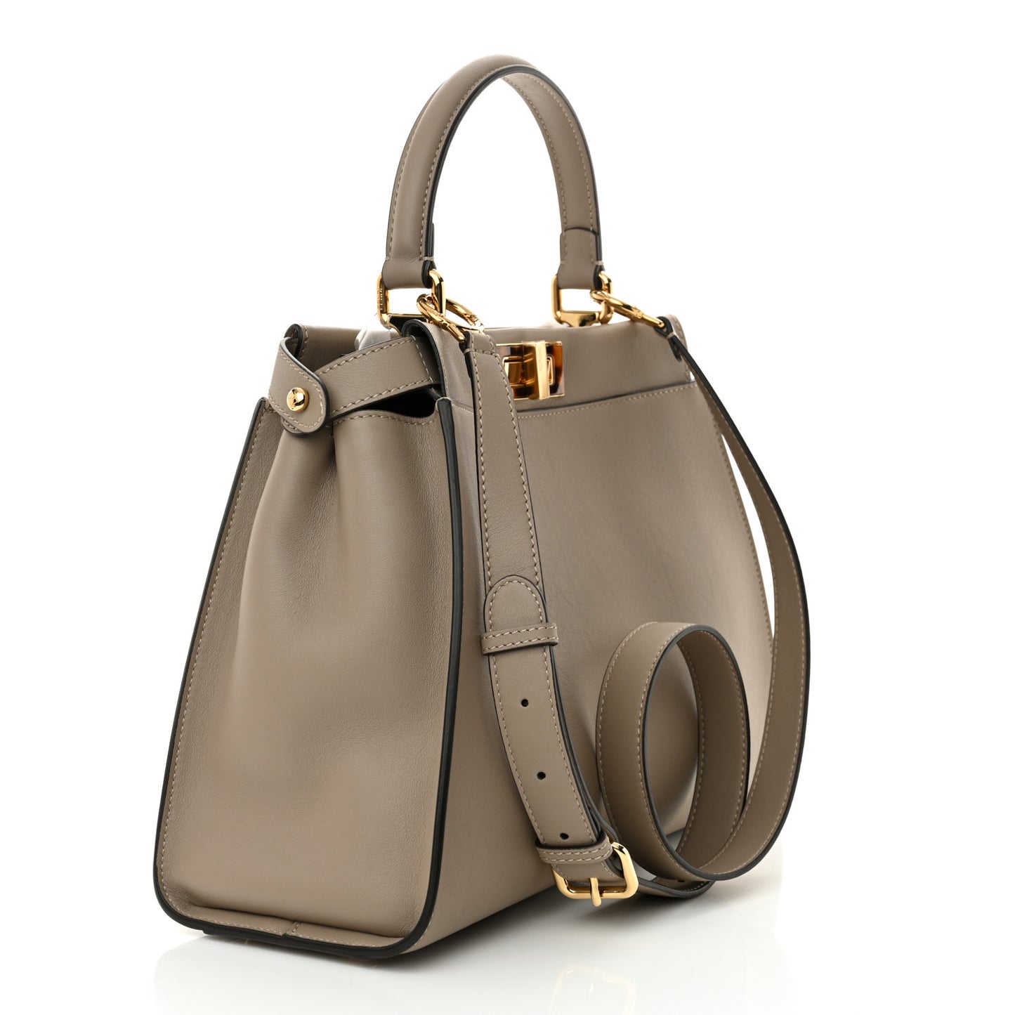 Vitello Seta Plexiglass Tortoise Medium Peekaboo Iconic Satchel Tortora