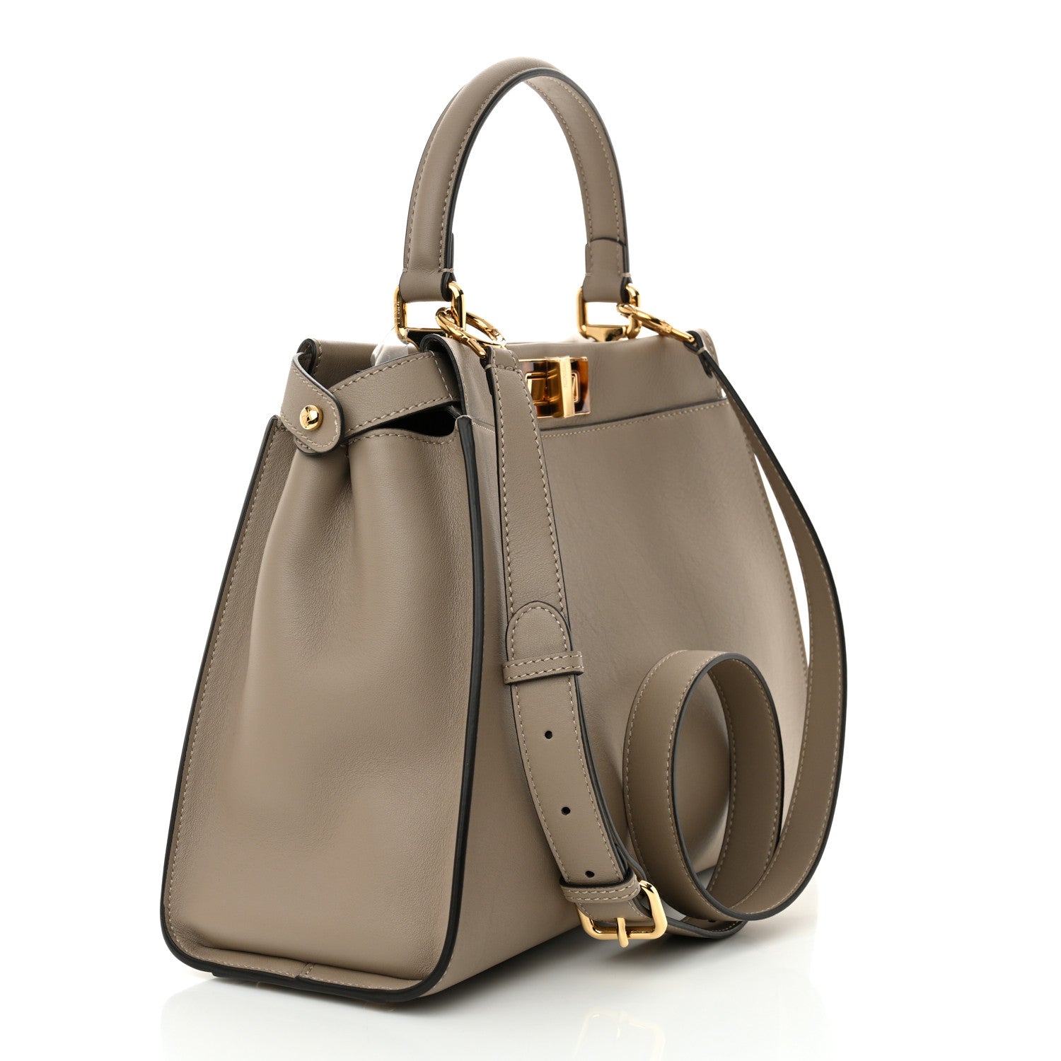 Fendi Vitello Seta Plexiglass Tortoise Medium Peekaboo Iconic Satchel Tortora 3 of 10