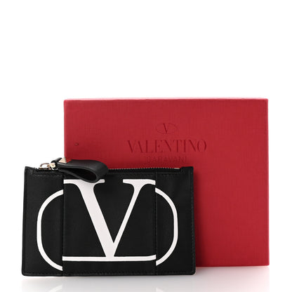 Valentino Garavani Calfskin Go Logo Coin Case Card Holder Black 8 of 8