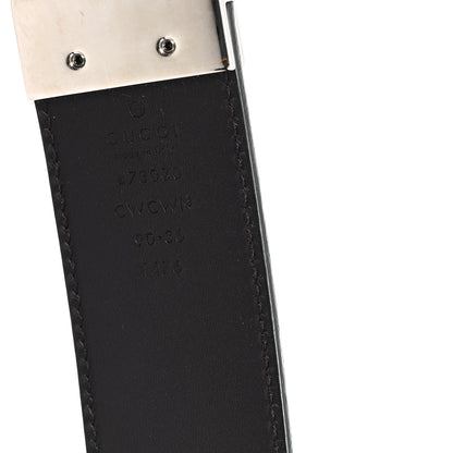 Gucci Guccissima Signature Interlocking G Reversible 37mm Belt 90 36 Black Cocoa 4 of 4