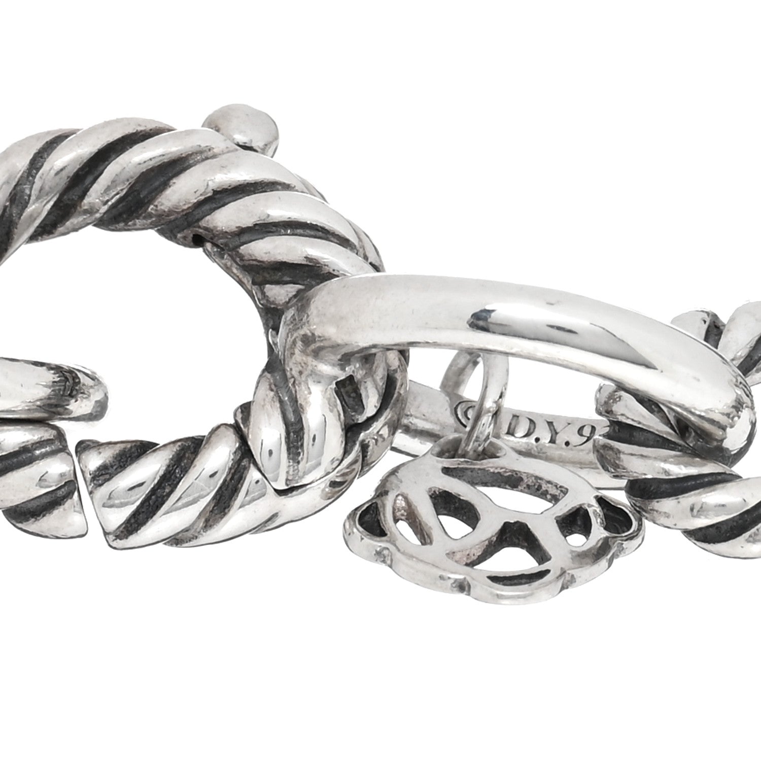 David Yurman Sterling Silver 10mm Medium Oval Link Bracelet 2 of 3