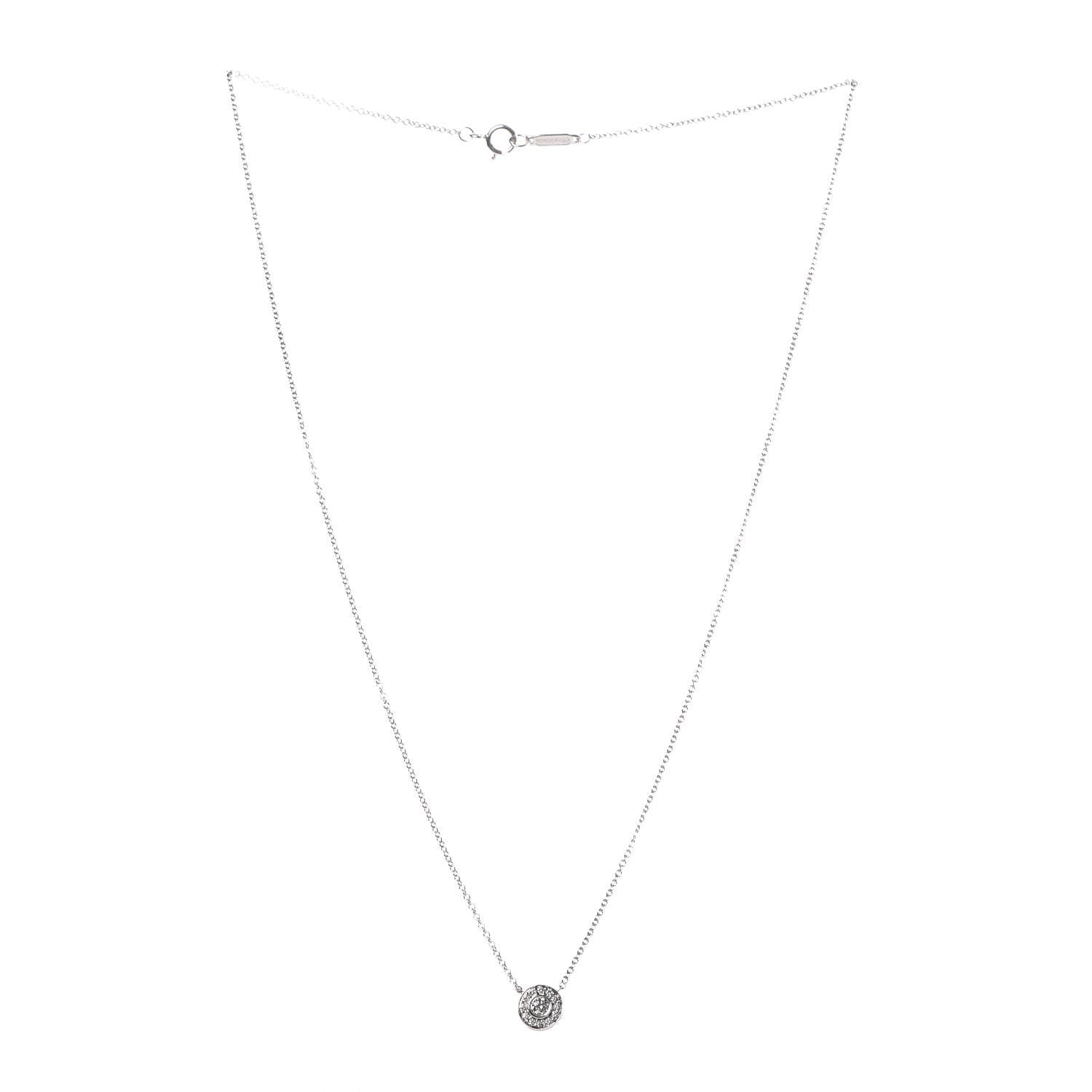 Tiffany Platinum Diamond .12ctw Circlet Pendant Necklace 4 of 6