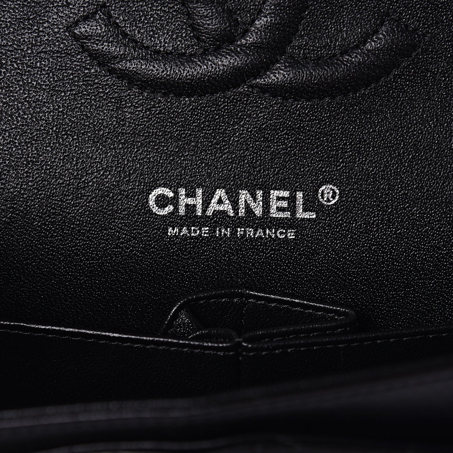 Lambskin Quilted Medium Double Flap Black