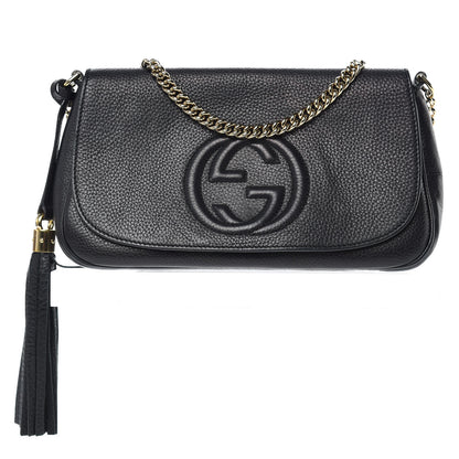 Gucci Pebbled Calfskin Medium Soho Flap Crossbody Black 1 of 10