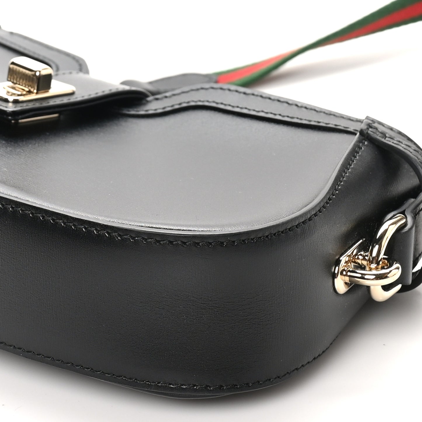 Calfskin Mini Moon Side Shoulder Bag Black